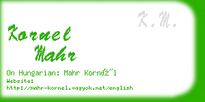 kornel mahr business card